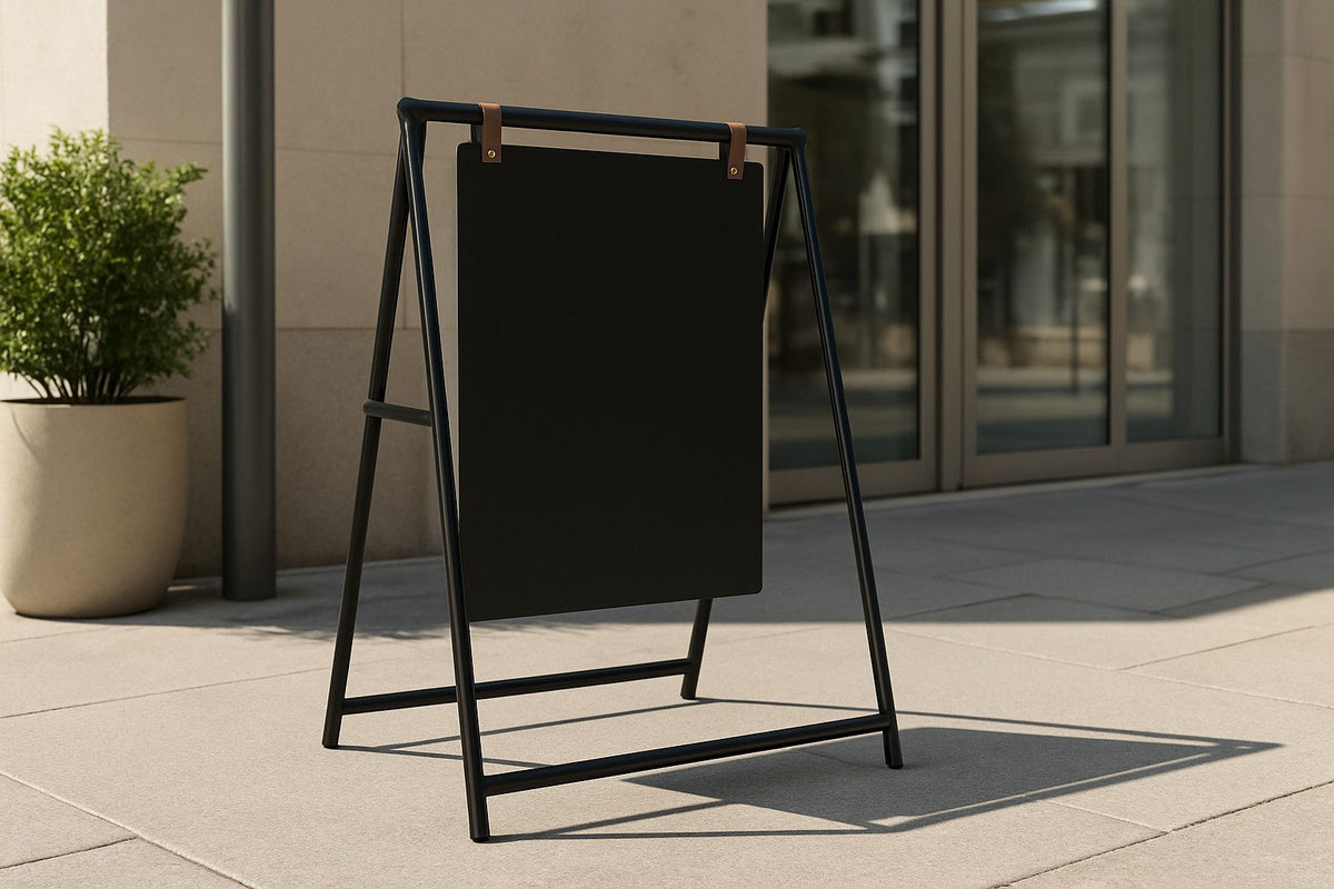 A Frame Sidewalk Sign with Long Board