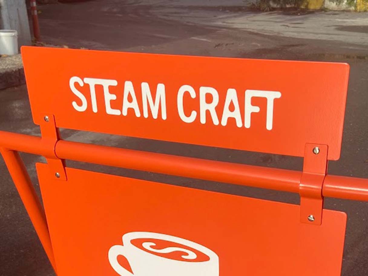 Personalize your sidewalk display with our Custom A-Frame Sandwich Sign and additional header panel options. Easily switch between messages, promotions, and offers using the extra header panels. Perfect for capturing attention and showcasing your brand in style, both indoors and outdoors!