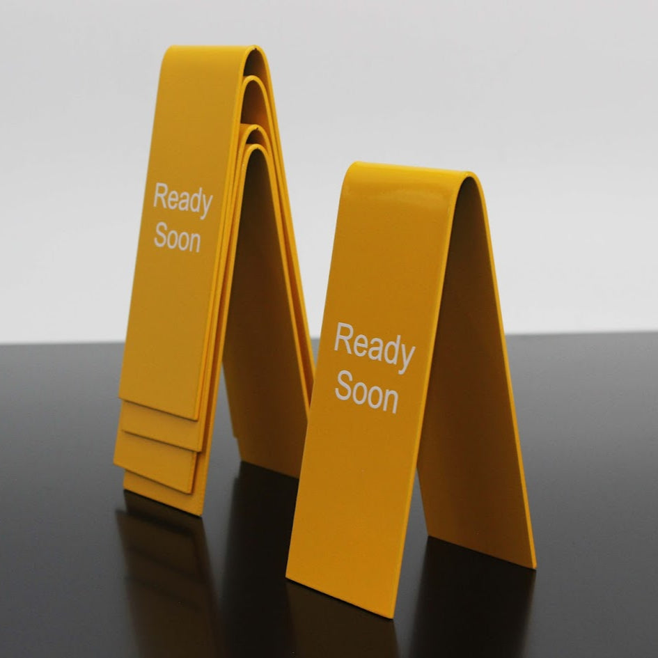 Double-sided Custom Table Number Stackers designed for weddings, cafes, and restaurants. Available with QR code printing and customizable in metal or wood to match any business aesthetic.