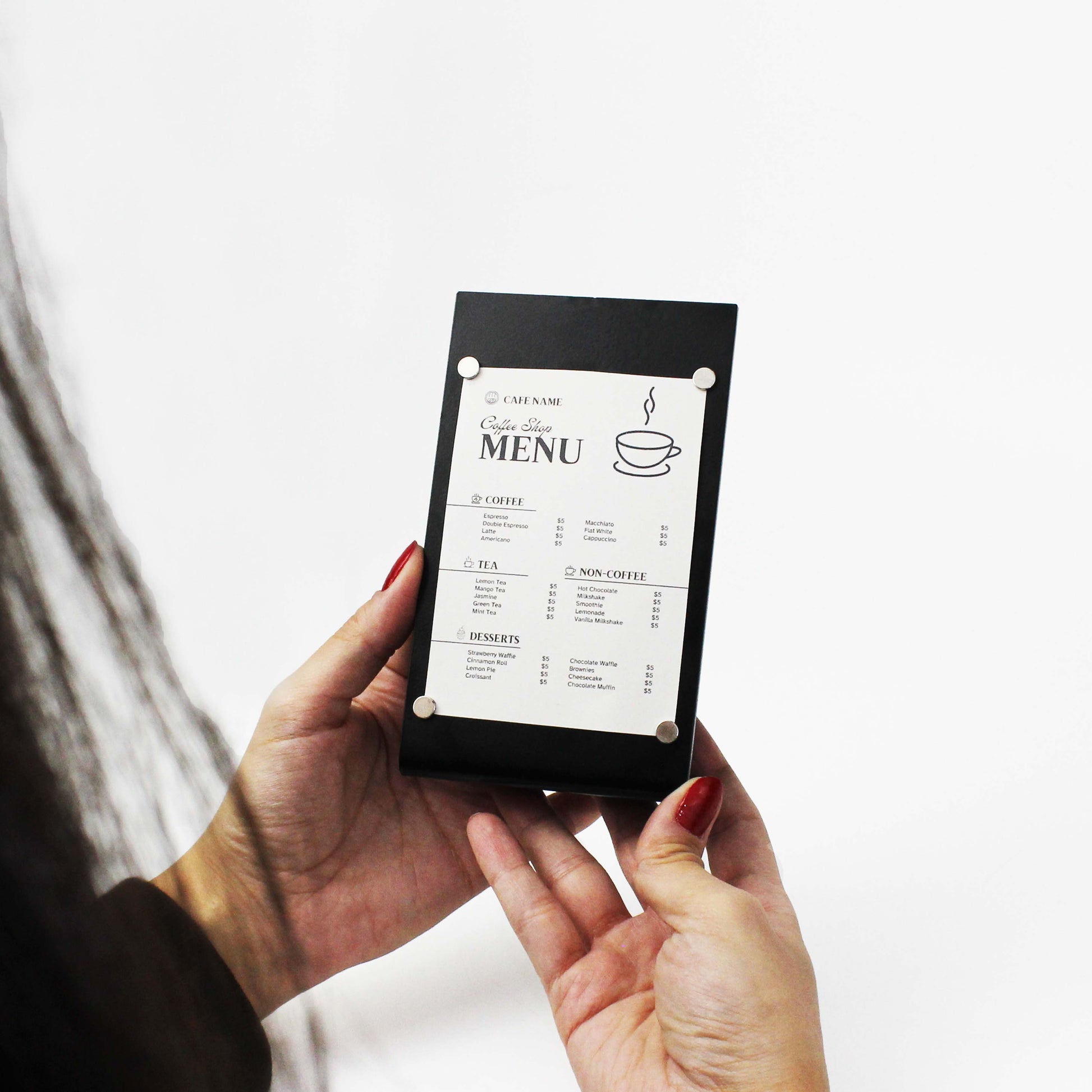 Elevate your space with a stylish stand, perfect for organized magnetic menu display sign.