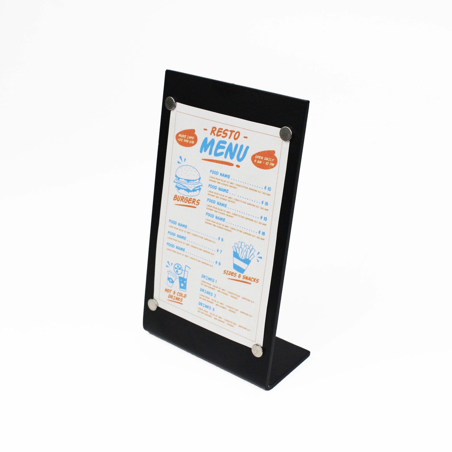 Choose a color that complements your interior for a seamless fit.
durable metal table menu board