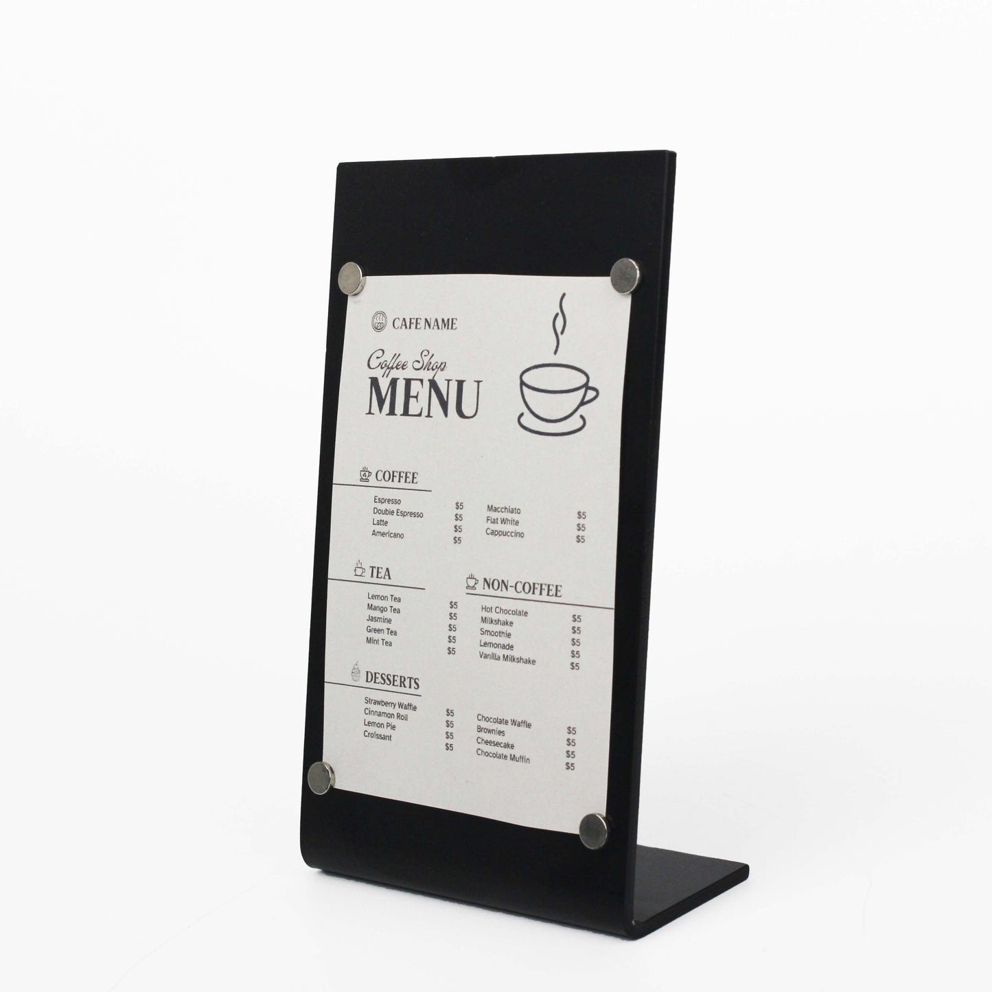 Select from various colors to match your venue’s modern or classic style.