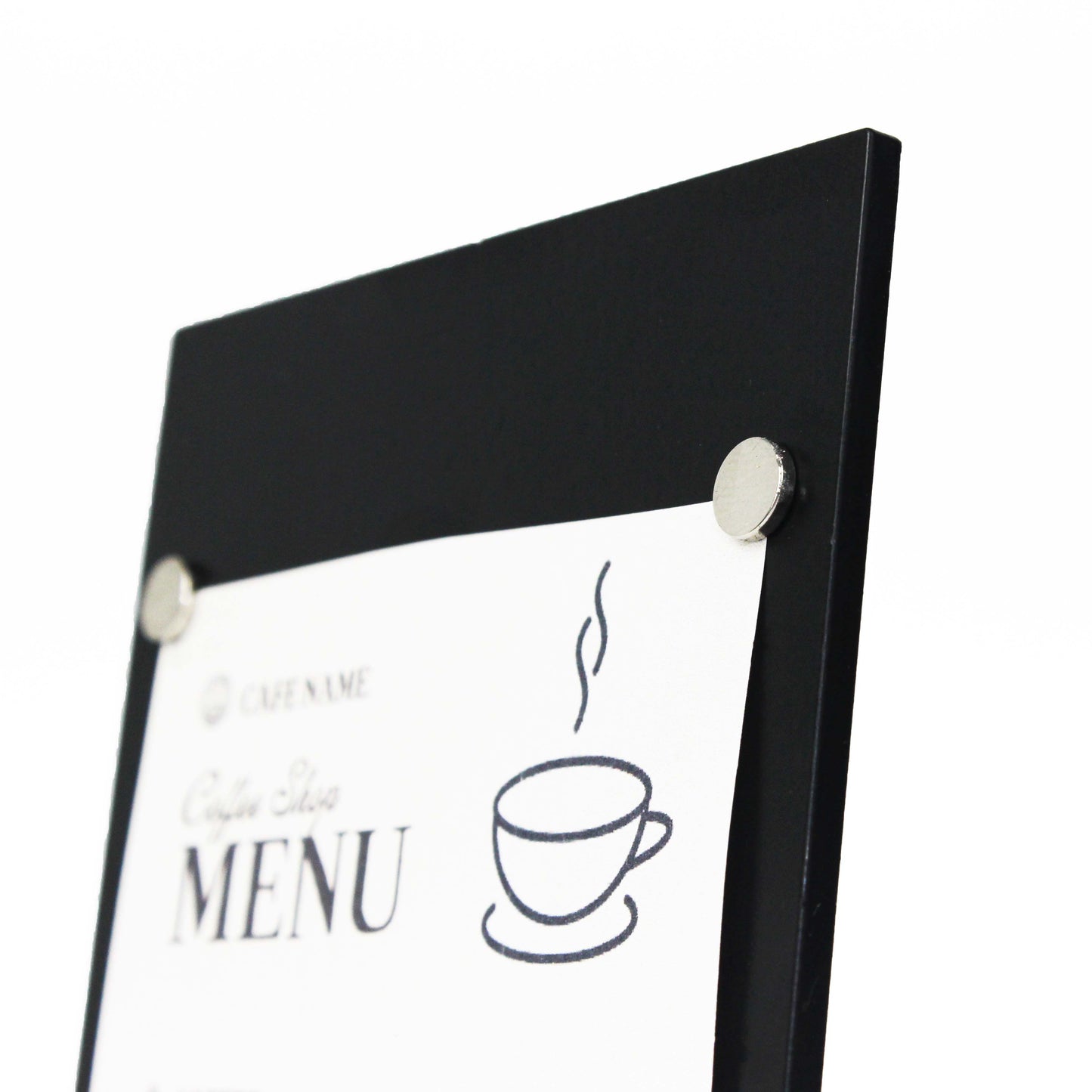 Enhance your decor while keeping counter menus neatly arranged on your tables.