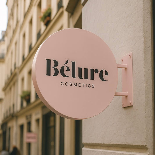 Bélure Cosmetics sign on a building exterior