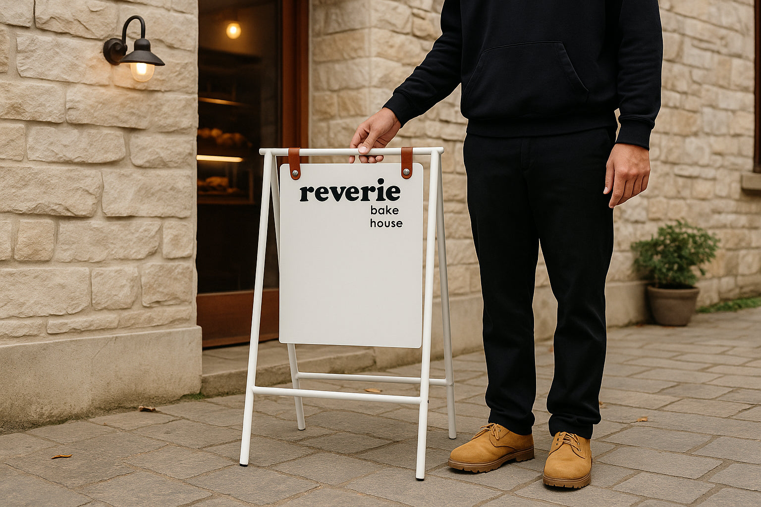 A Frame Sidewalk Sign Compact – Foldable Chalkboard Display - Adroniki