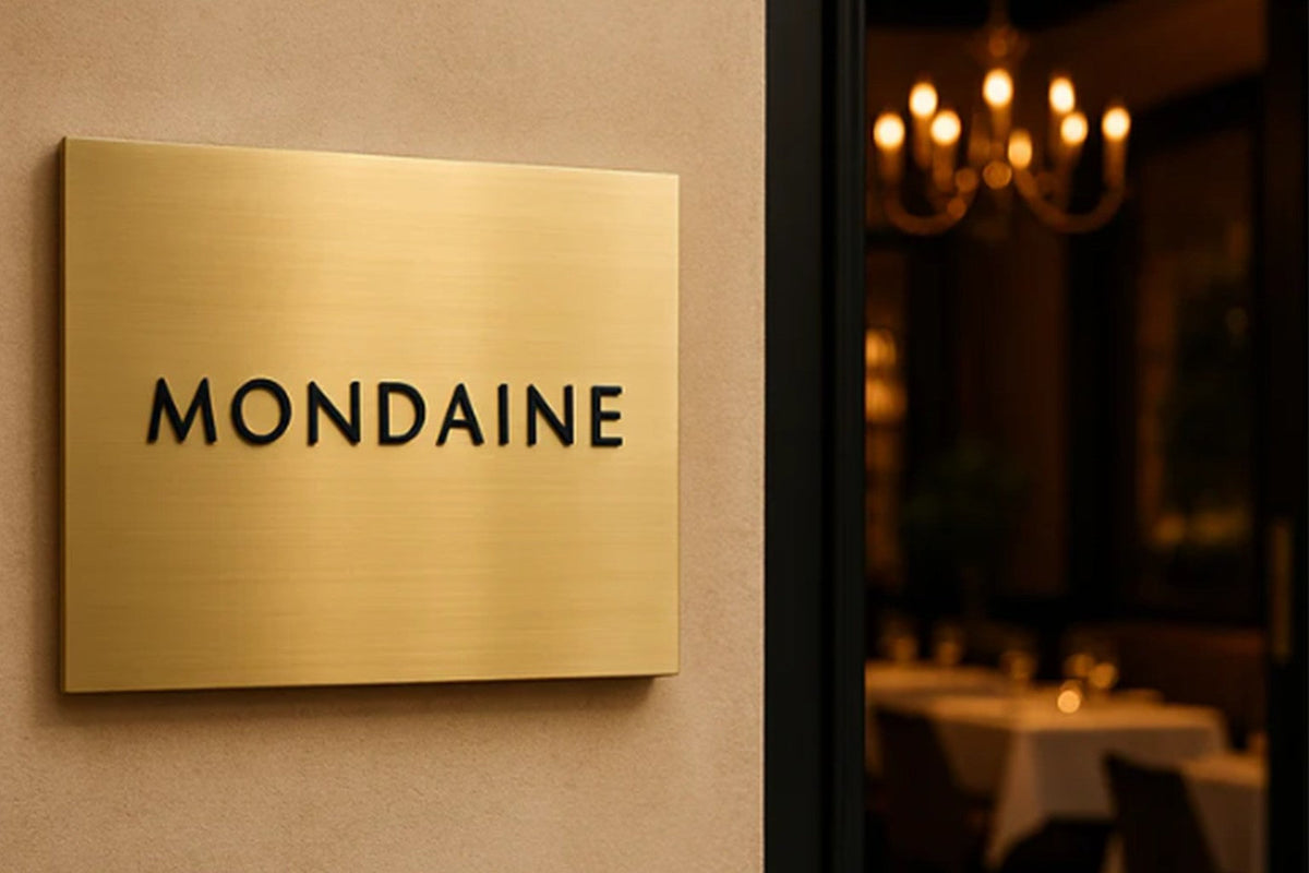 Luxury Entrance Sign with Brass Embossed Letters