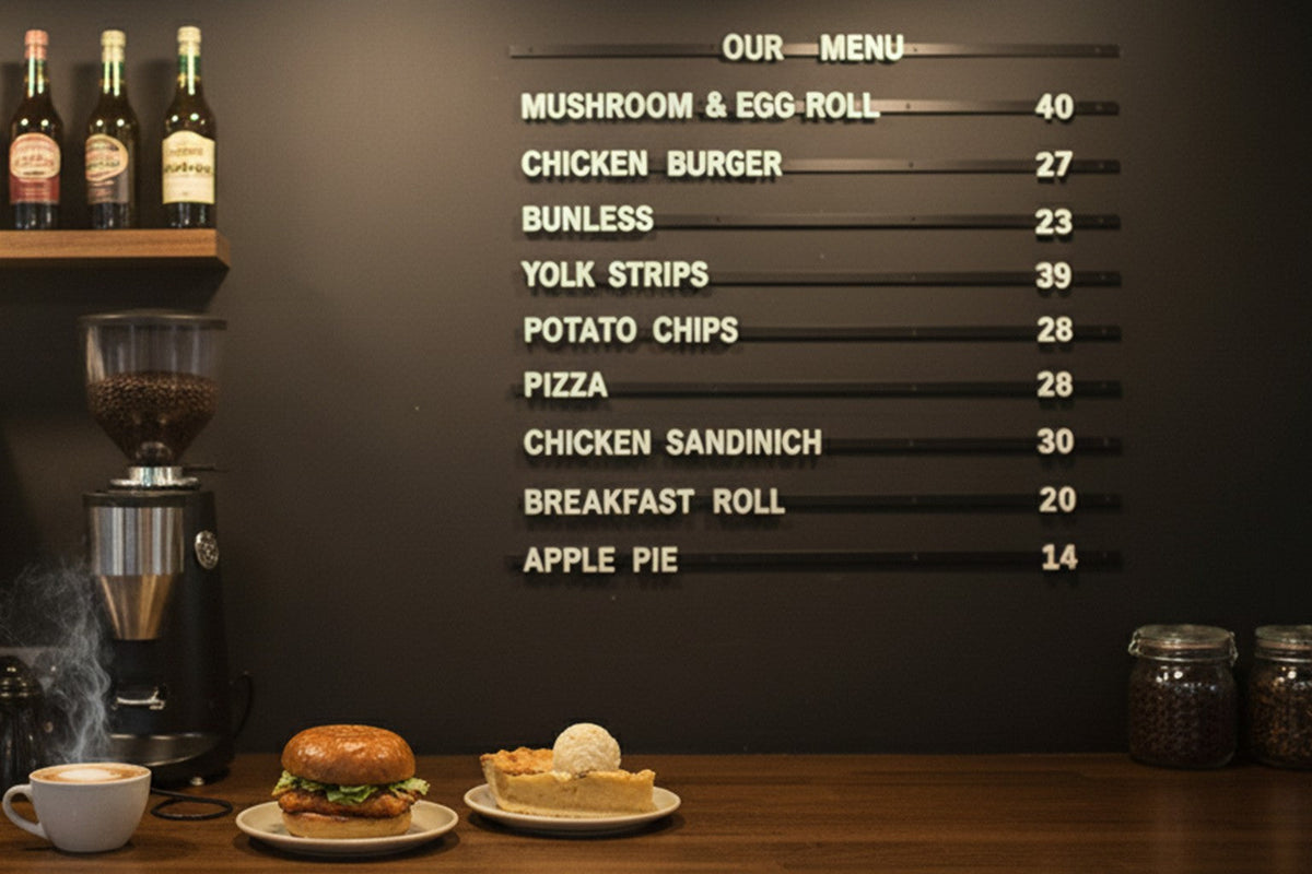 Magnetic Letter Menu Board