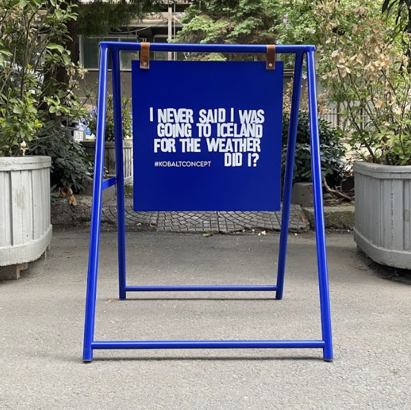 Professional sidewalk sign for storefront display, designed for maximum exposure with a customizable double-sided display.
