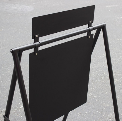 Construction details of the powder-coated metal A Frame sidewalk sign.
