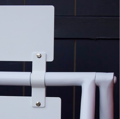 Front detail of the A Frame sidewalk sign with customizable header.