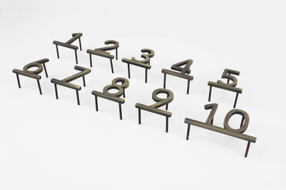 Combining traditional craftsmanship with contemporary materials, this antique-style metal number sign creates a refined look. The polished steel finish offers a vintage touch while maintaining durability and longevity. Perfect for boutique hotels, classic residences, and offices with an elegant theme, this piece adds sophistication to any door. Its bold yet tasteful appearance stands out in any environment.

