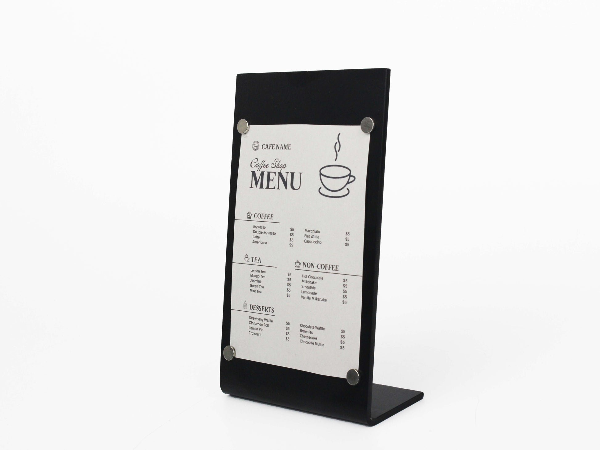 Select from various colors to match your venue’s modern or classic style.

