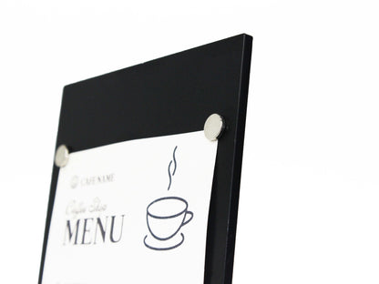 Enhance your decor while keeping counter menus neatly arranged on your tables.

