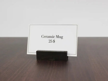 Custom Card Holder: Elevate your display with this vintage-inspired card holder, perfect for business cards, table numbers, or event signage in a variety of settings.