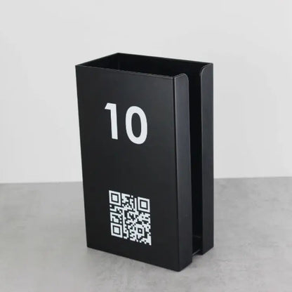 Transform your dining space with our innovative napkin dispensers. They offer QR code menu access, customizable table numbers, and a stylish design that will impress your guests.Table top sign
table reserved sign
table numbers Qr code printing
table numbers
Table Number Stackers
small business sign
restaurant sign
rectangular table numbers
QR Code printing table top
Personalized table numbers
Napkin Dispenser
metal table number
metal Napkin Dispenser
menu board sign
double sided table number