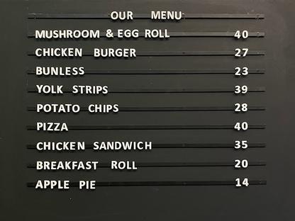 Hanging Menu Sign
Mounted Letter Menu 
Restaurant Logo Display
Bar Menu Letter Board
Magnetic Menu Display
Custom Hanging Signage
Metal Wall Display Board
Changeable Wall Sign
Magnetic Letter Menu Board
Restaurant Price Display
Customizable Cafe Menu Board
Wall Menu Letter Display
Magnetic Display for Coffee Shops
Changeable Restaurant Menu Sign
Custom Bar Signage
Magnetic Wall Board for Cafes
Portable Menu Display Board
Cafe Magnetic Letter Display
Hanging Price Display 