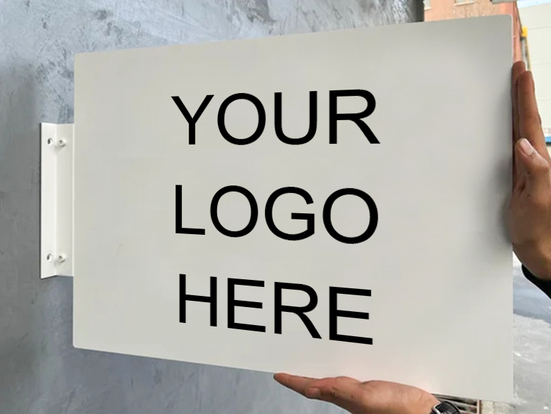 Our customizable rectangular blade sign features double-sided printing with options for personalized size, color, and logo. Ideal for storefronts and cafes, this high-quality sign is an excellent branding tool. Made from durable metal, it’s suitable for both indoor and outdoor environments.

