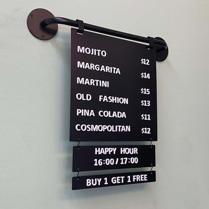 The magnetic price display board is perfect for businesses needing clear, adaptable pricing solutions. With magnetic letters and slide rails, you can update content effortlessly. Its professional design and customizable features make it ideal for cafés, salons, or retail spaces. Combine functionality and style to create an organized and attractive display.
