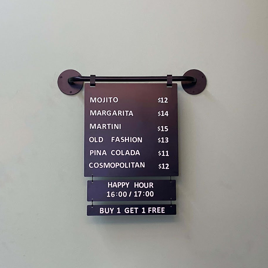 Perfect for small spaces, the wall-mounted magnetic menu sign saves floor space while providing a stylish solution for showcasing menus or announcements. Its magnetic letters make updates seamless, and the customizable color options ensure it matches your branding. This board combines practicality and elegance for modern businesses.

