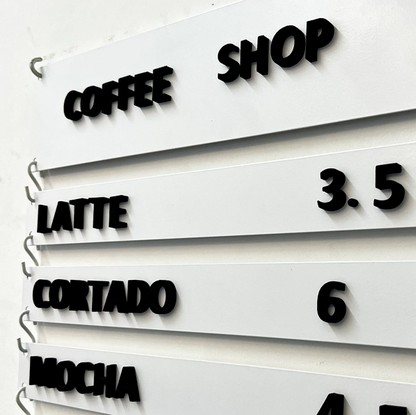 Perfect for restaurants and cafes, this wall-mounted magnetic menu can be blank or  printed, providing a stylish way to display your food and beverage options.

