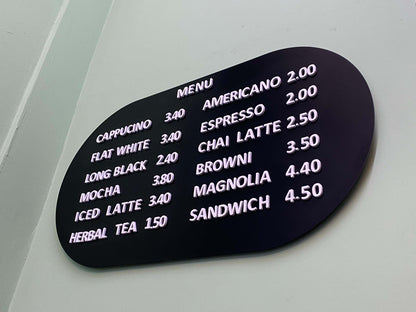 This menu board with foam magnetic letters makes menu updates a breeze. You can effortlessly change prices and information, thanks to the easy-to-use magnetic letters. The changeable letters menu board allows businesses to stay up-to-date, and the user-friendly design ensures efficiency. This magnetic menu board saves time and ensures your space stays organized, making it ideal for busy environments where quick adjustments are essential.

