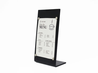 Fits perfectly on counters and tables, adding charm to any setting.
tabletop menu display sign

