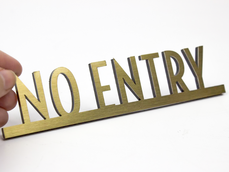 Elegant No Entry Directional Icon Design: Minimalistic and refined no entry directional icon sign that seamlessly integrates into modern office or hotel decor.