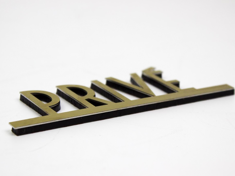 Elevate navigation with our gold stainless steel Private Room Directional Sign, designed for both style and functionality in any environment.