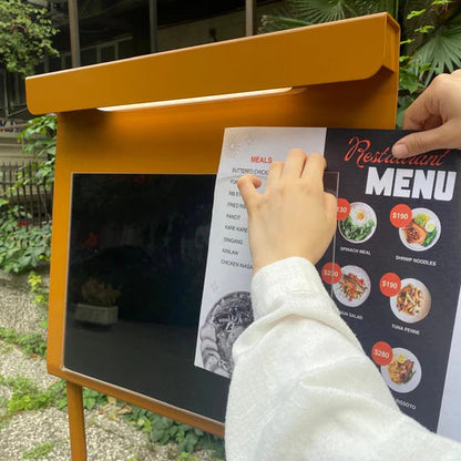 The Rechargeable Led Menu Board is a fantastic addition to any business that wants to elevate its menu presentation. Perfect for restaurants, cafes, and bars, this board allows you to display your menu items, daily specials, or promotional content in an eye-catching way. Its wireless charging system ensures it is always ready for use, and because of its lightweight design, you can easily move it between different areas within your establishment. This flexibility makes it ideal for both indoor and outdoor us