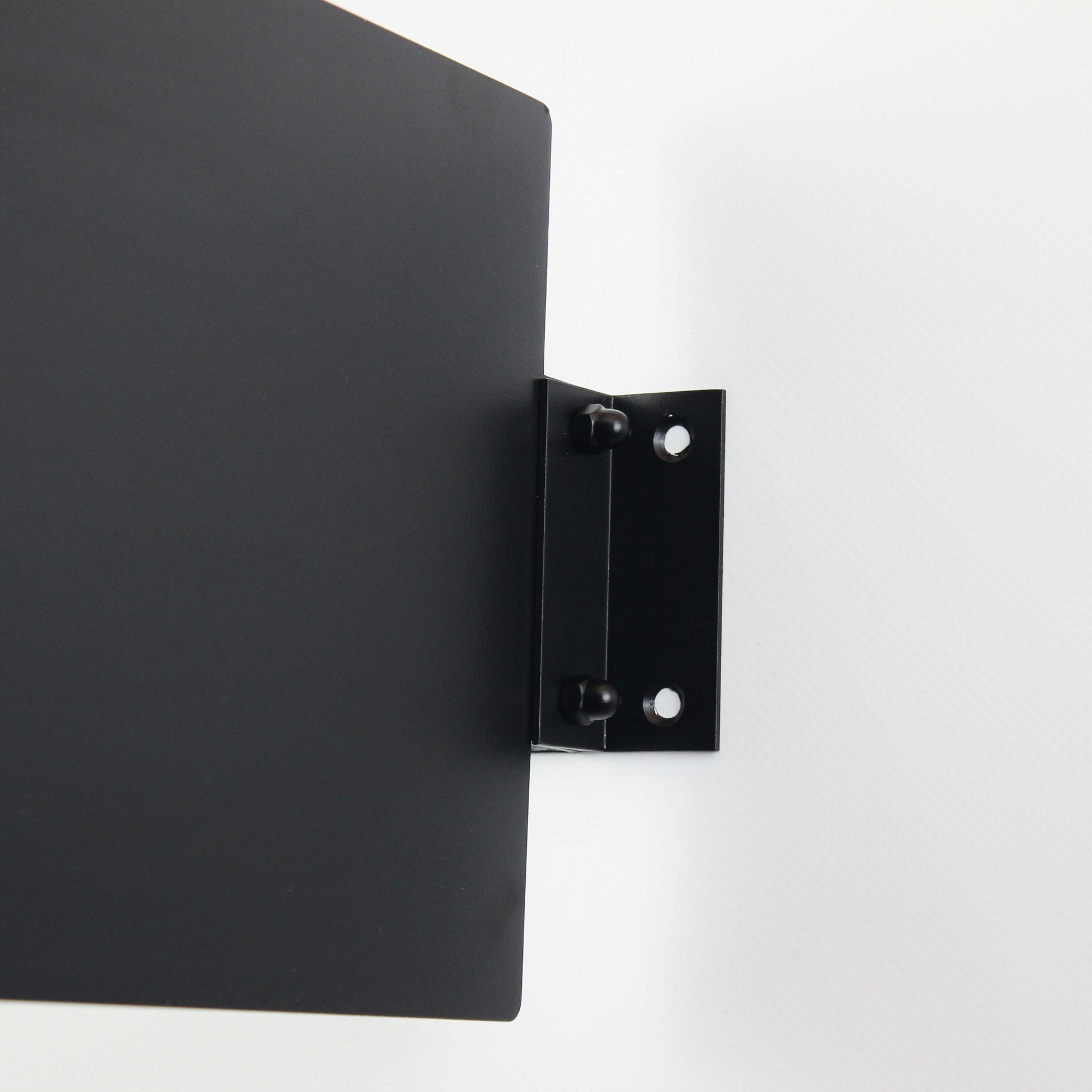 Black metal bracket on a white background