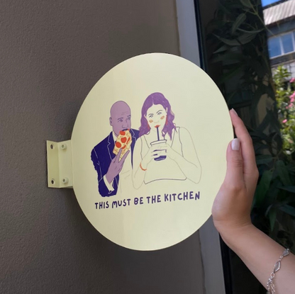 Get a personalized round blade sign with double-sided printing, customizable in size, color, and logo options. Ideal for small businesses, cafes, and restaurants, this sign provides high-quality branding and promotion. Constructed from durable metal, it’s perfect for indoor or outdoor use.
