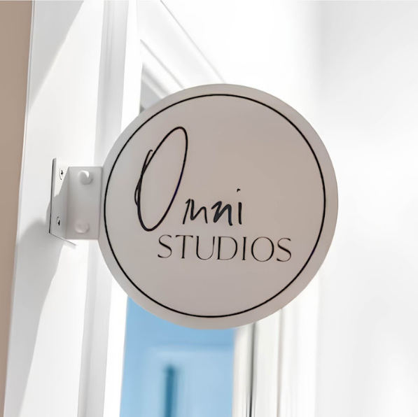 Slim Round Blade Sign – Lightweight, Double-Sided Business Sign - Adroniki