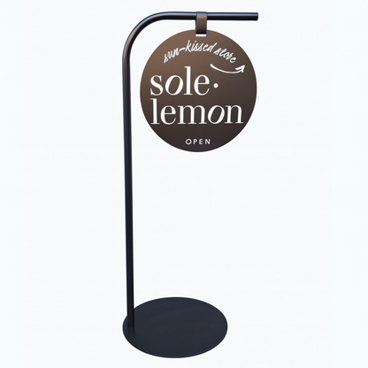 Sole Lemon sign on a stand with a white background