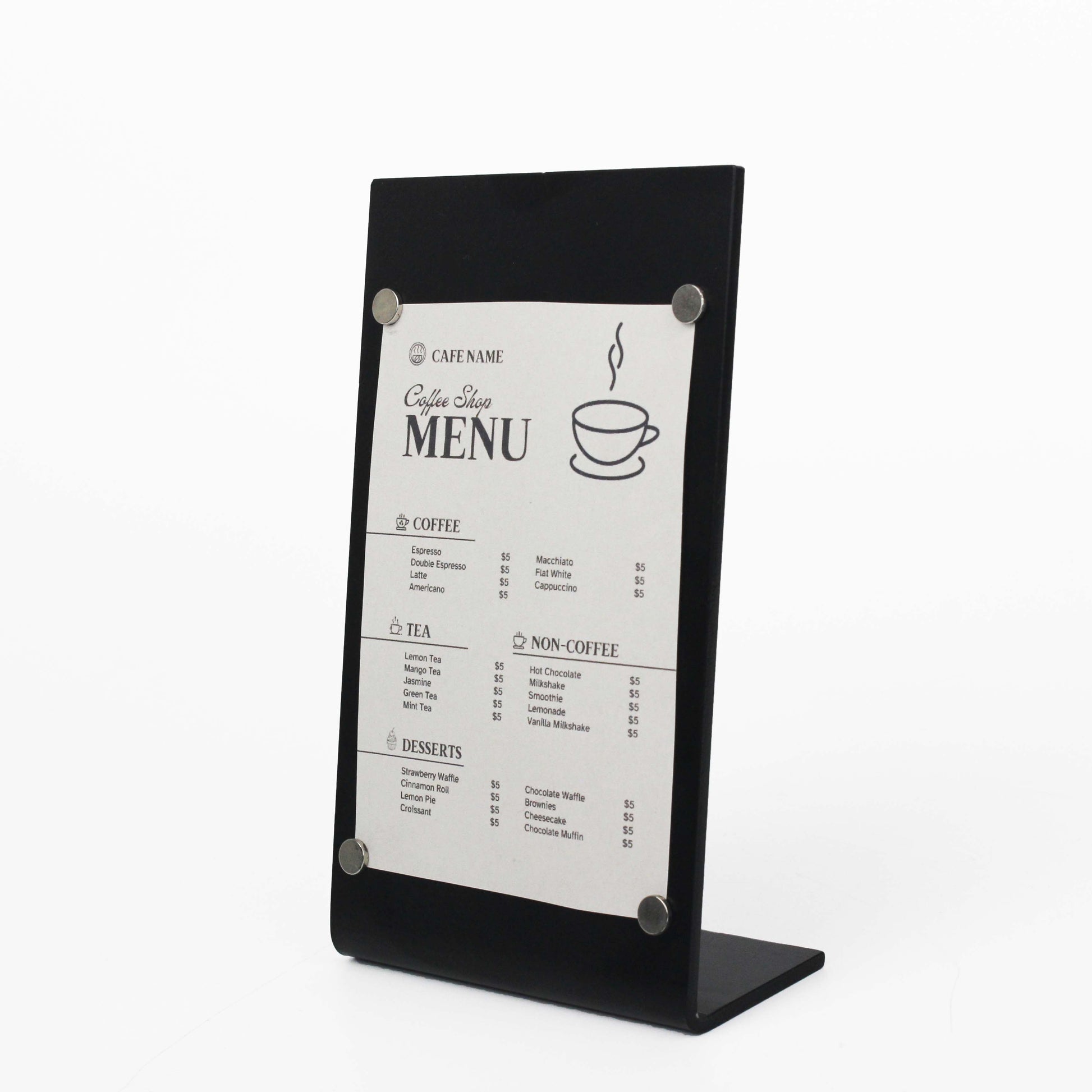 Select from various colors to match your venue’s modern or classic style.

