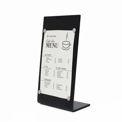 Fits perfectly on counters and tables, adding charm to any setting.
tabletop menu display sign

