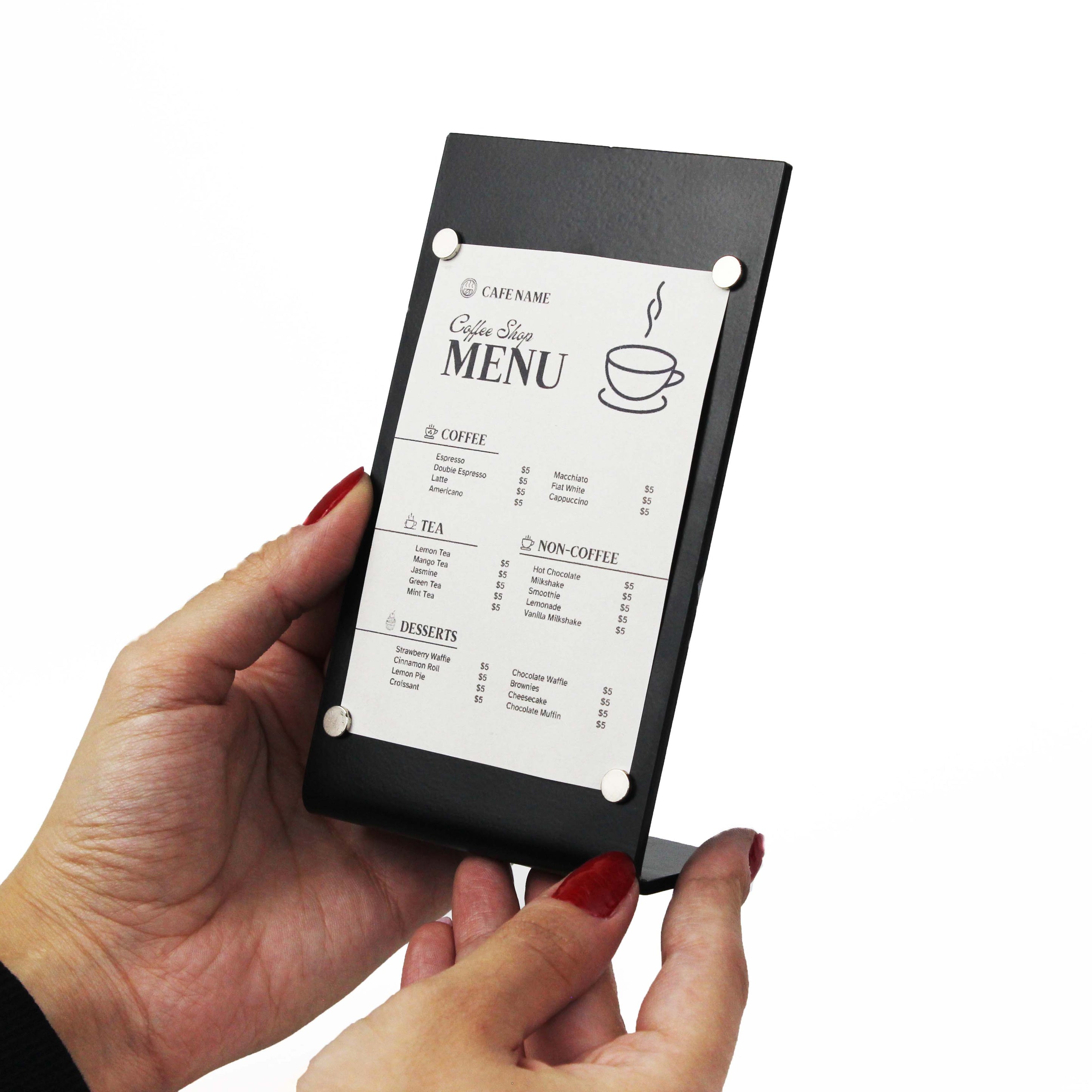 Tabletop Magnetic Menu Board - Set of 6 - Adroniki