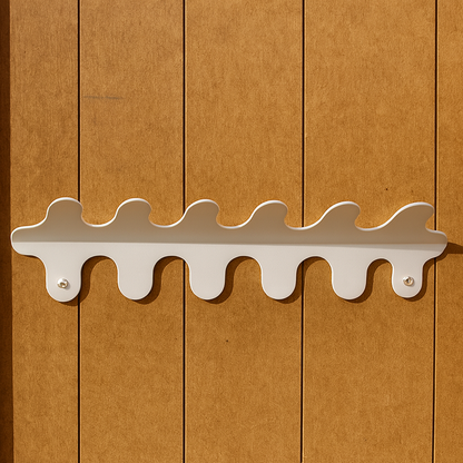 Decorative metal bracket on a wooden door