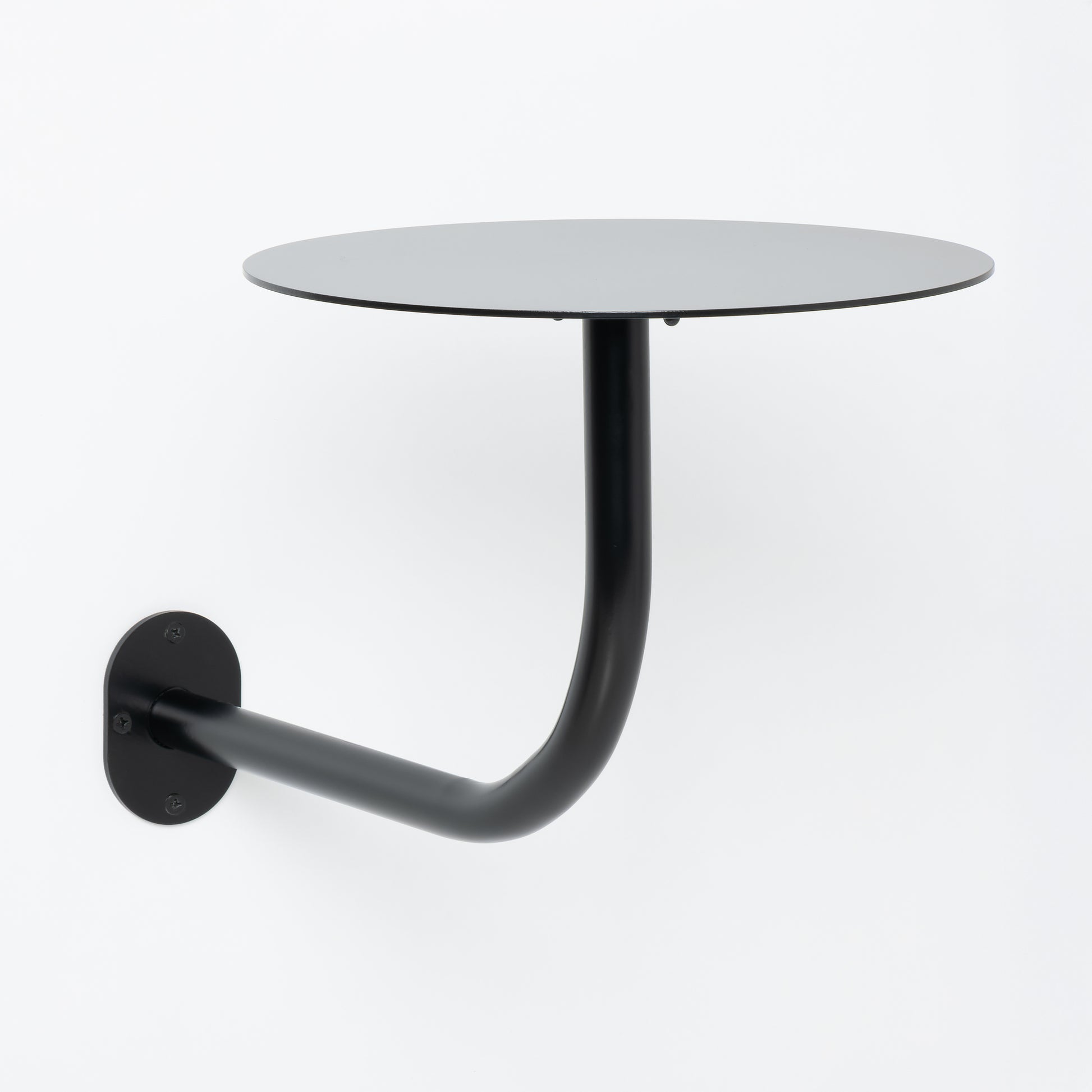 Customizable wall table with adjustable metal support.
