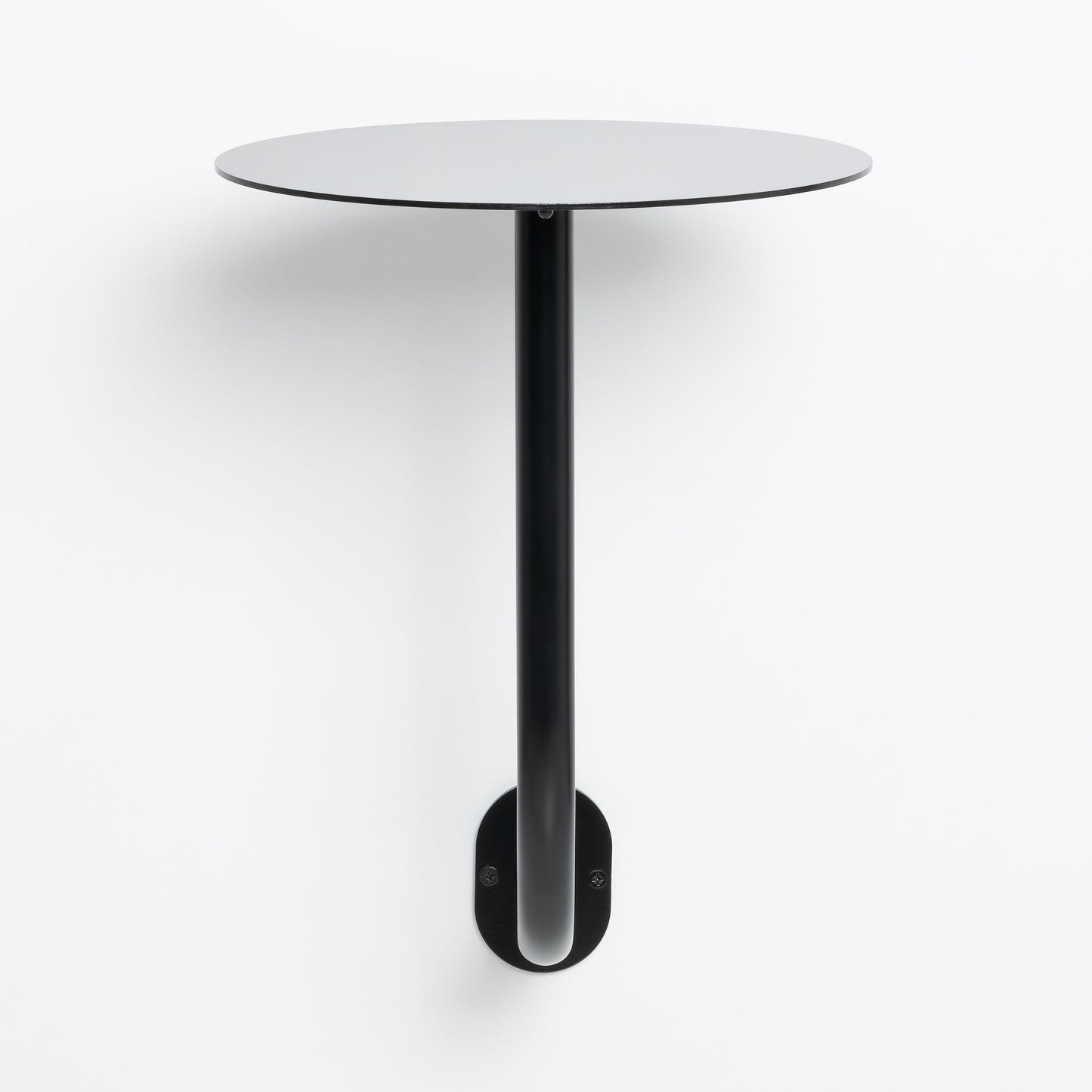 Sleek and functional wall mounted table for indoor and outdoor use.