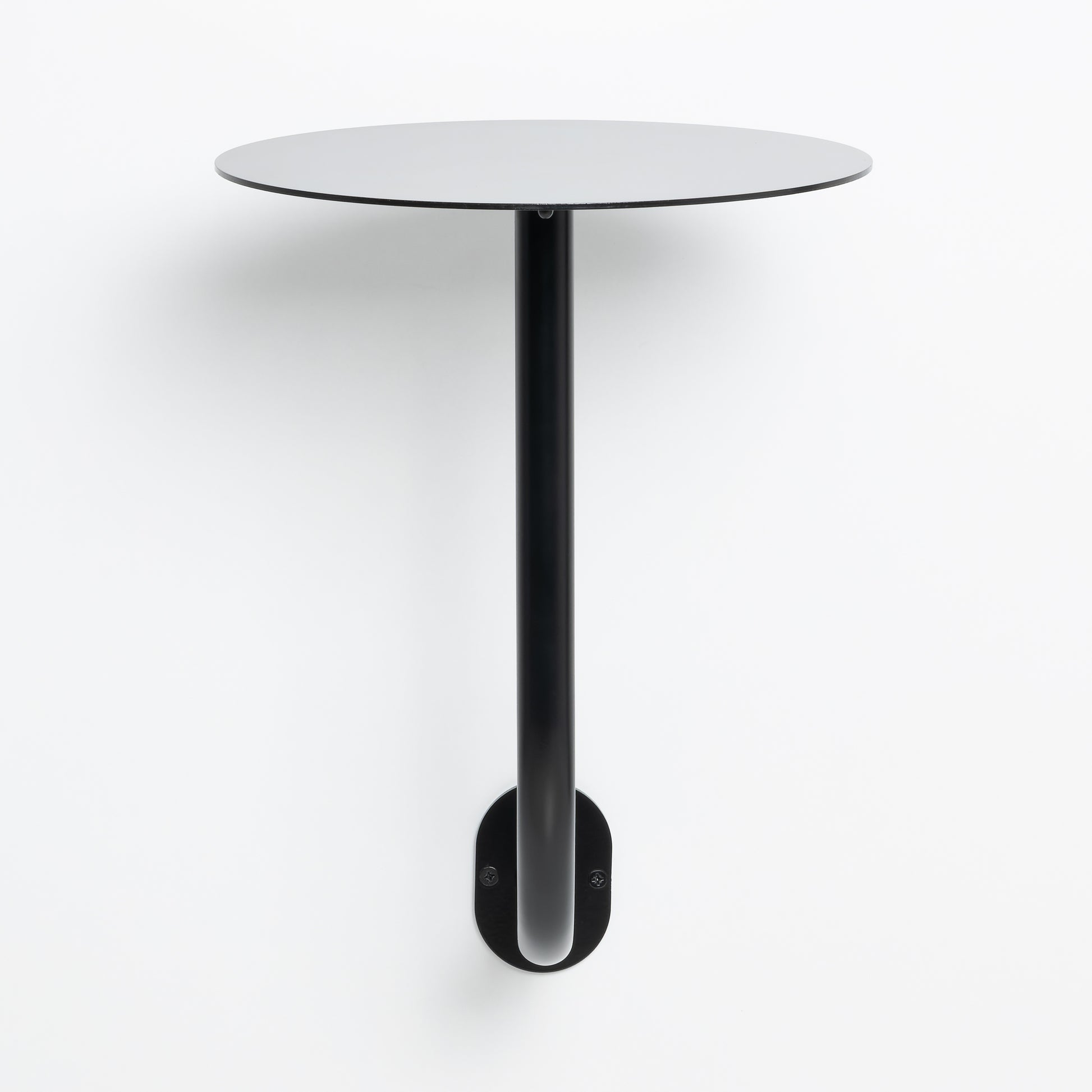 Sleek and functional wall mounted table for indoor and outdoor use.