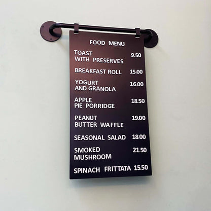 This magnetic menu board offers flexibility for updating menus and prices. With magnetic letters that can be rearranged quickly, the board is ideal for cafes and restaurants needing frequent updates. The clean, professional design ensures a polished appearance, and it’s easy to update the content without hassle.

