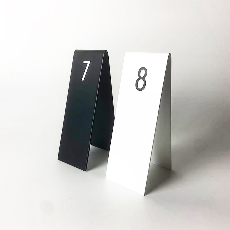 DIY stackable metal table numbers with number sticker set