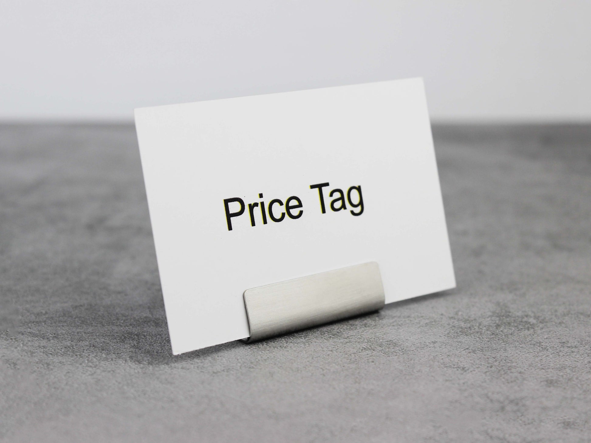 Perfect for showcasing baked goods, ceramics, or specialty items. Because of its polished finish, it complements both casual and refined settings, offering practicality and style in one. Package includes 20 pieces.
This stainless steel price tag card holder combines functionality with a modern aesthetic. Its sleek design elevates any buffet or retail space, and because it’s made of stainless steel, it resists corrosion and ensures lasting quality.
With dimensions of 4x3x1 cm, it fits easily in tight spaces
