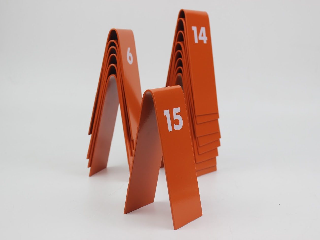 "Specially crafted personalized table numbers for restaurants, cafes, and boutique businesses. Functional with double-sided printing and optional QR code inclusion."
