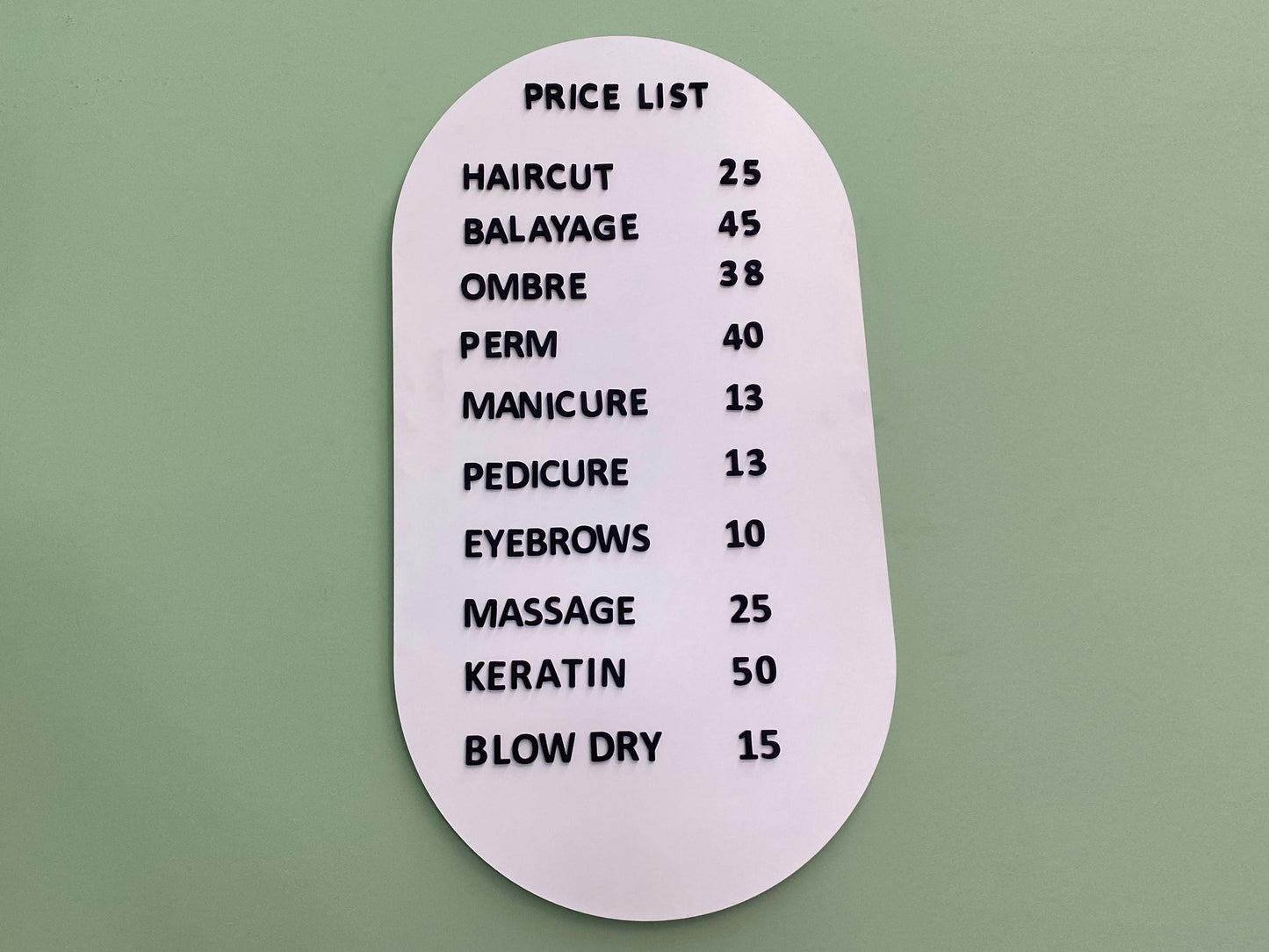 "This stylish, wall-mounted menu board not only offers a clean, organized appearance but can also serve as a to-do list or daily special menu. Its sleek design fits perfectly in any business environment, providing an efficient way to keep both staff and customers informed."

