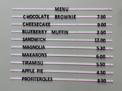 Magnetic Letters Menu Board