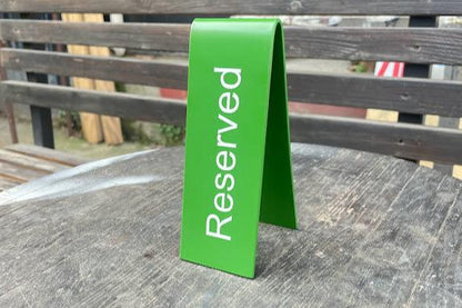 "Double-sided table numbers with QR code printing, perfect for small businesses. These durable signs are suitable for both indoor and outdoor use."

