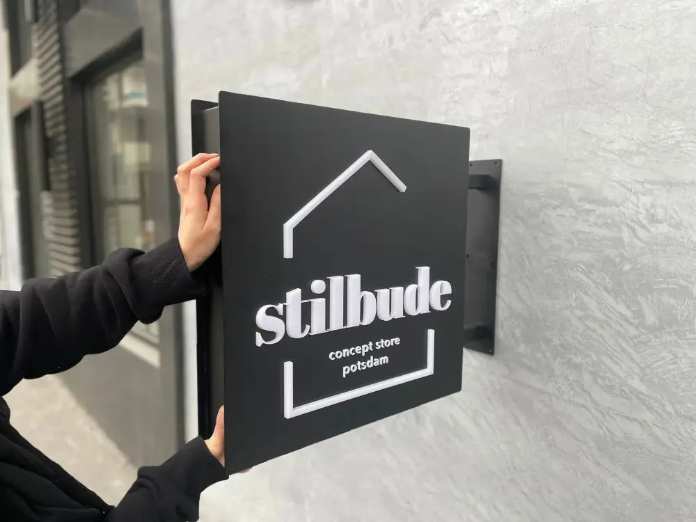 Square Base Sign Lightbox Square Blade Sign - Adroniki